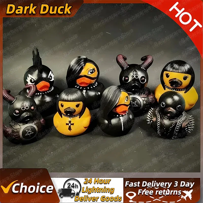 New Duck Statue Gothic Sculpture Punk Animal Figurine Resin Desk Decoration Collectible Figurines Satan Duck Tabletop Ornaments