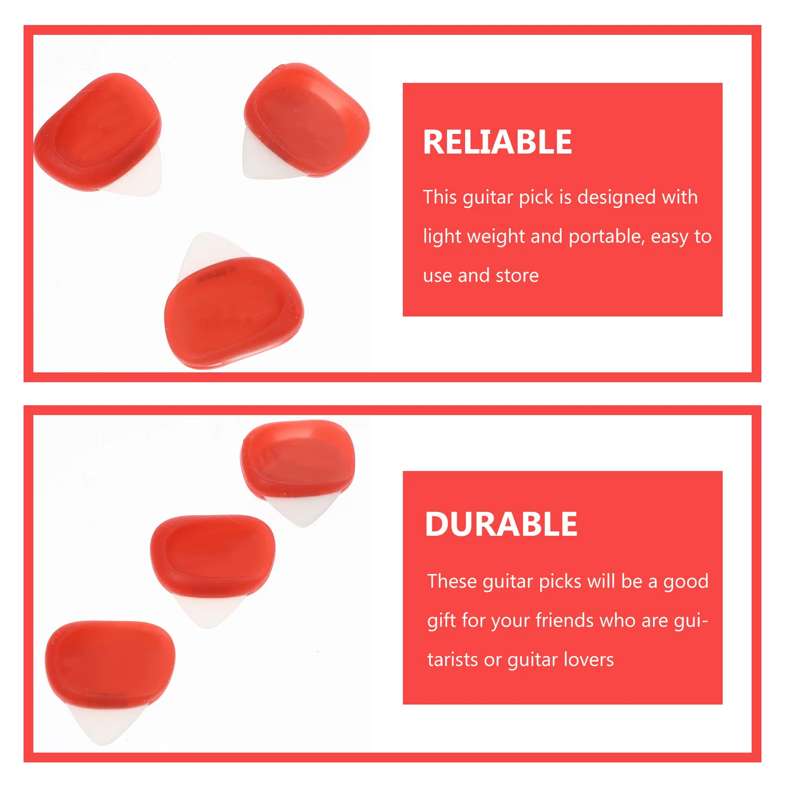

Guitar Pick Set Stringed Instrument Picks for Acoustic Guitars Plectrums Cover Accessory Silica Gel Non Slip Non-slip Finger