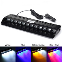 Car Strobe Flashing Lights Lamp 12LED Red/Blue/Amber/Yellow/White Police Led Flasher Emergency Warning Light For Car 12V 12W
