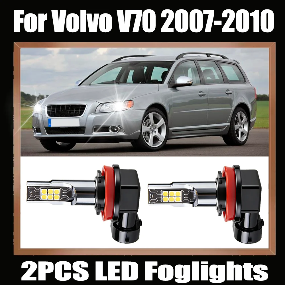 

2PCS Super Bright LED Car Fog Light Bulbs Canbus No error 90W High Power 3000K Yellow 12V Plug and Play For Volvo V70 2007-2010