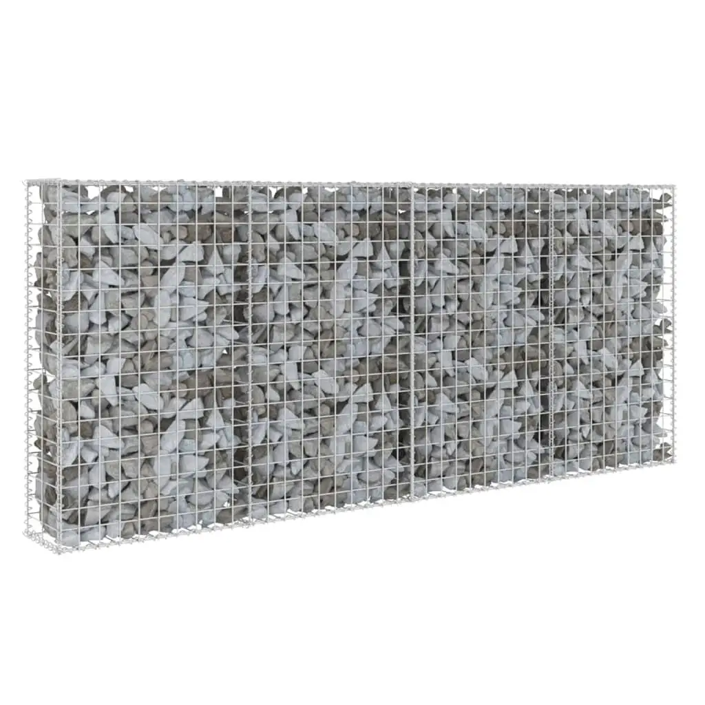 Galvanized Steel Gabion Wall with Covers - 78.7x7.87x33.5 Inches Durable Outdoor Landscape Decoration