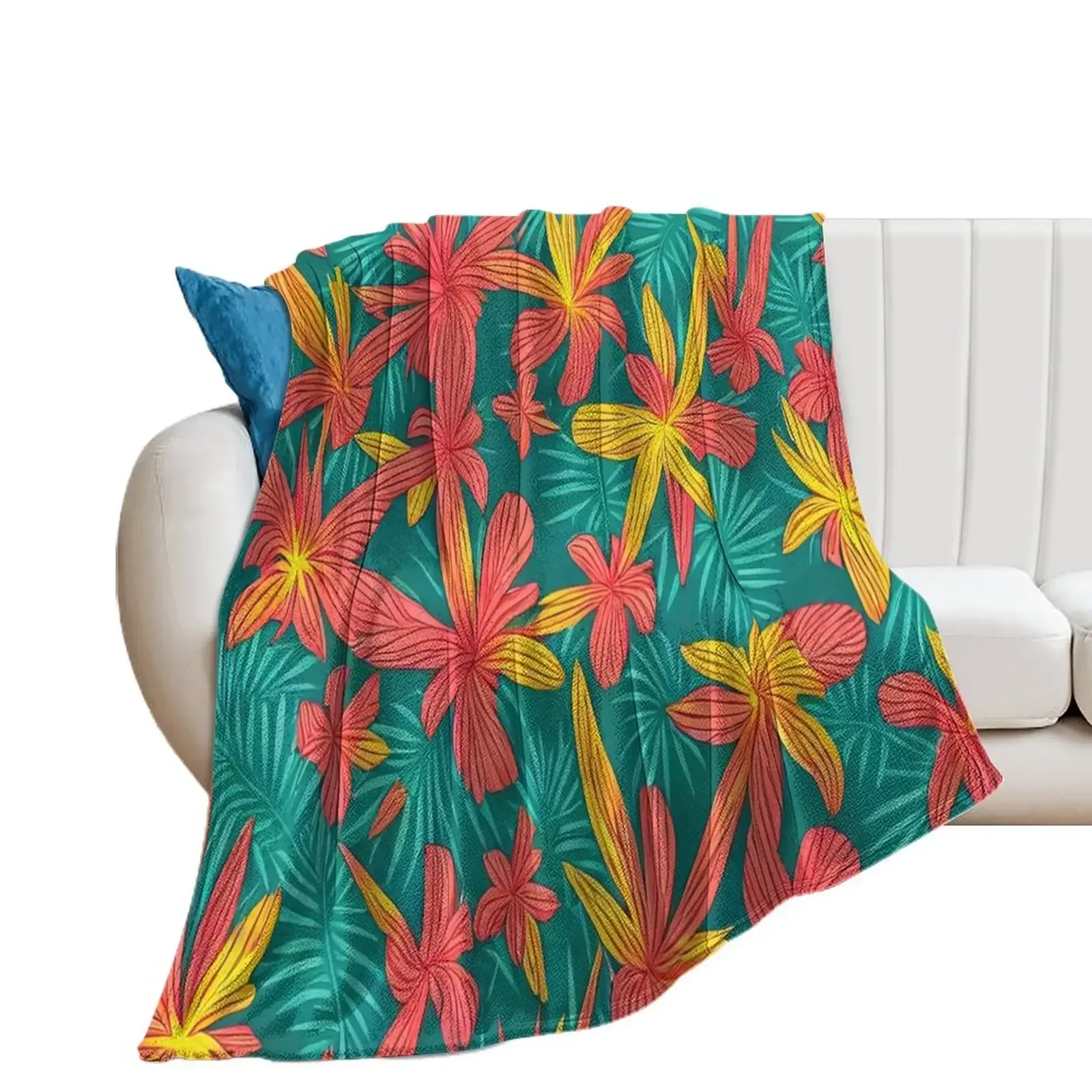 

Tropical Hawaiian Patterns - Exotic Island Theme Throw Pillow Throw Blanket Polar Single Comforter Blankets