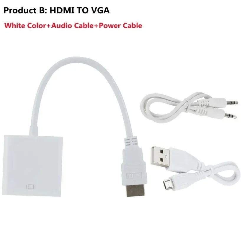 Male to Female HDMI-compatible to VGA Adapter HD 1080P Audio Cable Converter For PC Laptop TV Box Computer Display Projector