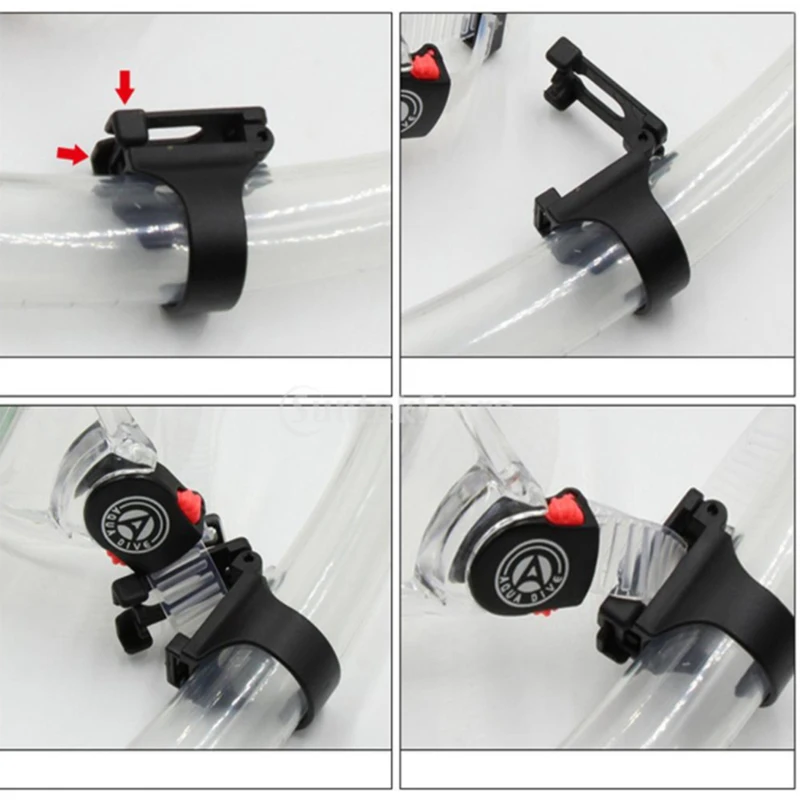 Универсальная силиконовая Пряжка для подводного плавания, силиконовая трубка, пластиковый зажим, держатель для маски для подводного плавания, фиксатор для подводного плавания