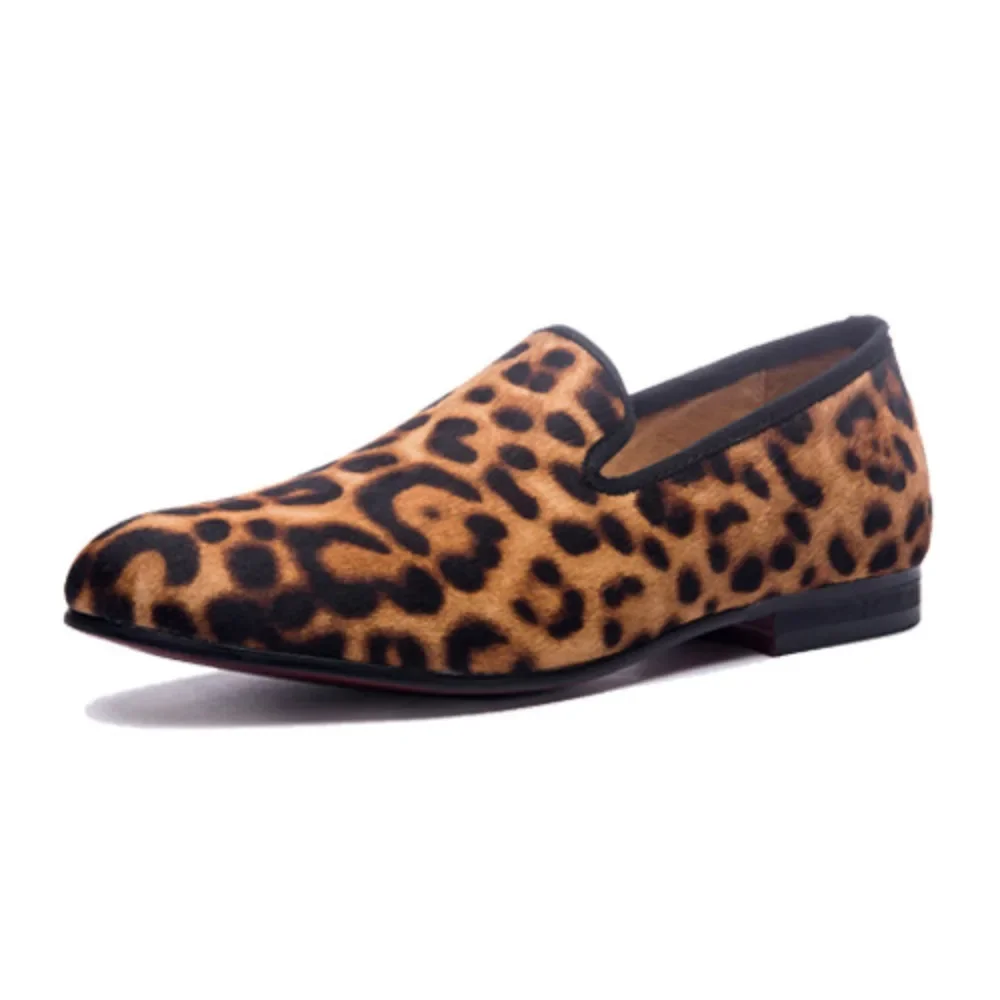 Men Social Shoe Autumn Luxury Men Dress Leather Shoe Fashion Leopard Print Flat Men Shoe Italian Business Casual Shoes Loafer