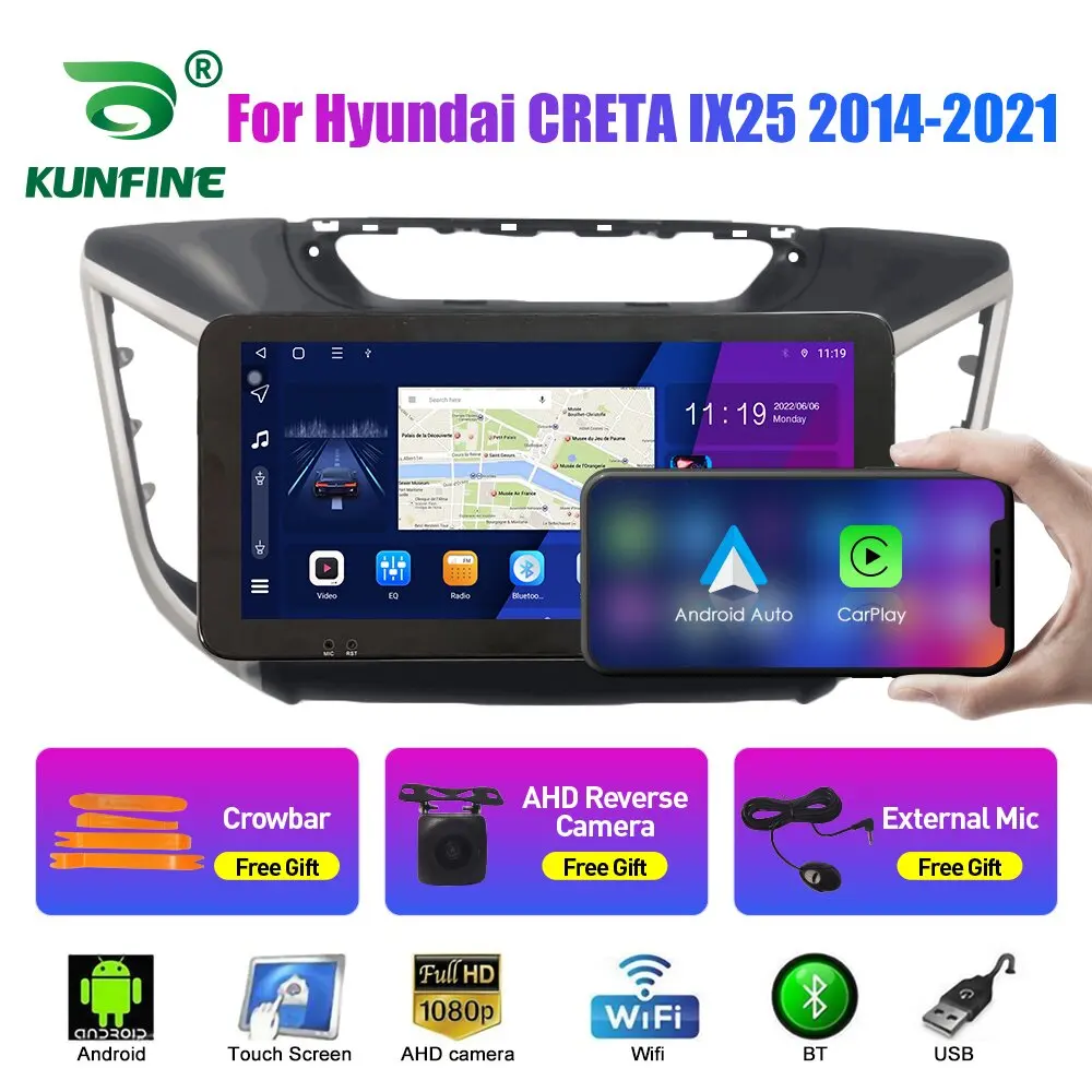 

10.33 Inch Car Radio For Hyundai CRETA IX25 14-21 2Din Android Octa Core Car Stereo DVD GPS Navigation Player QLED Screen