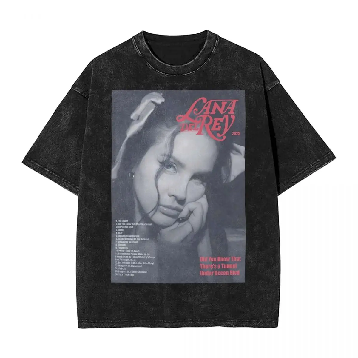 

Washed T Shirt Lana Del Rey Hip Hop Vintage T-Shirt Street Streetwear Short Sleeve Printed Tops Tee Shirt Men Women