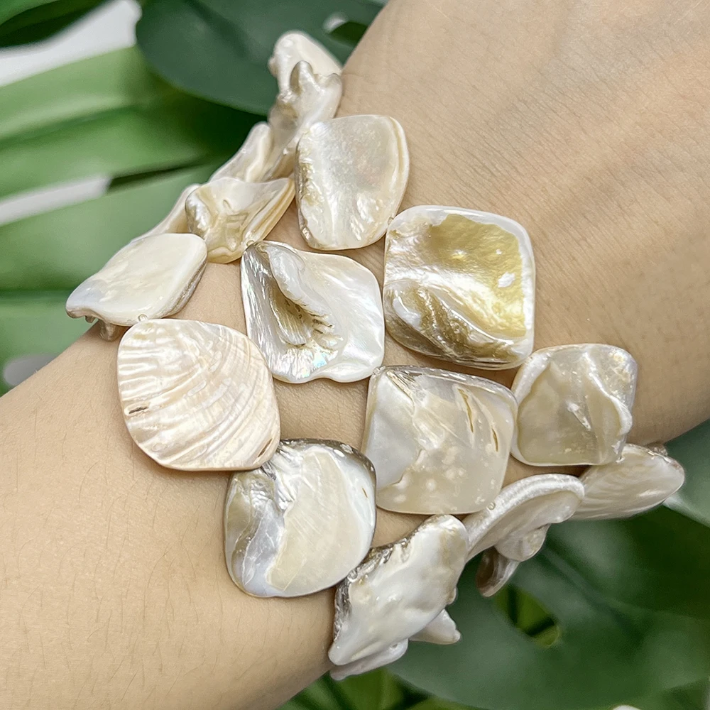 Natural Shell Beads 18-20mm Irregular Teeth Loose Spacer Beads for Jewelry Making DIY Bracelets Earring Accessories view 3