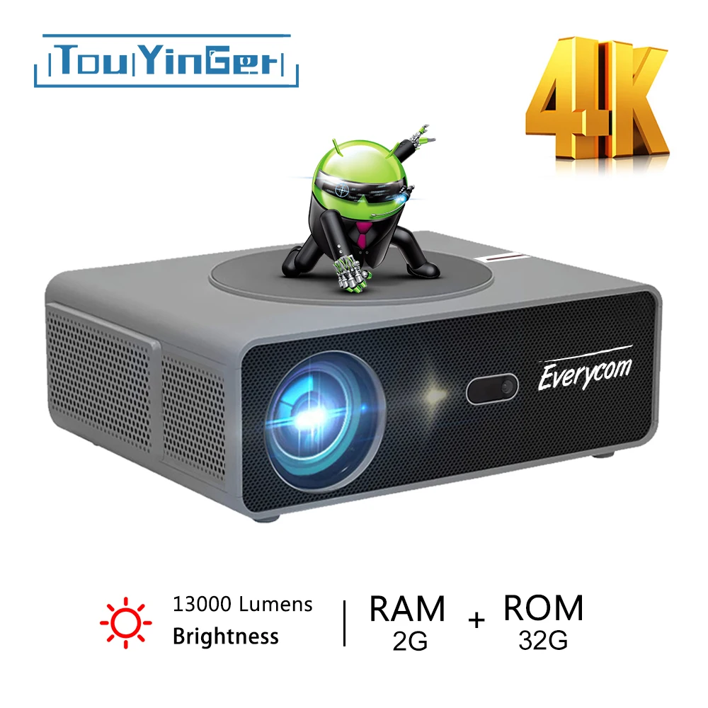 Touyinger Q10w Pro Android Projector 4K Mini Projectors full HD Cinema Video Proyector LED Home Theater Beamer Screen Bluetooth