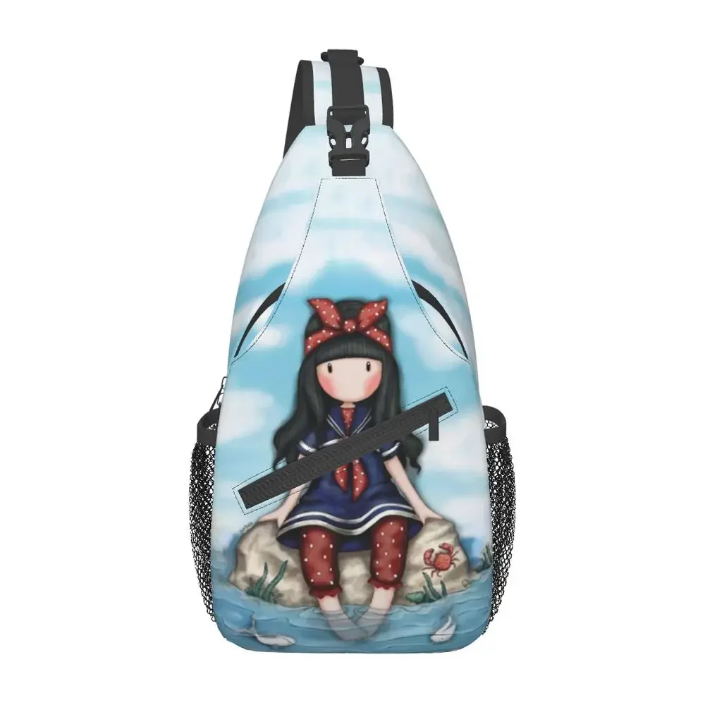 Gorjuss Sling Chest Bag Custom Cartoon Girl Shoulder Crossbody Backpack for Men Cycling Camping Daypack