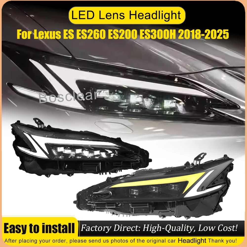 

Car Front Lamps Assembly For Lexus ES 200 300 350 Headlights 2018-2025 Auto Part Headlight LED Head Lamp Light Tools Accessories