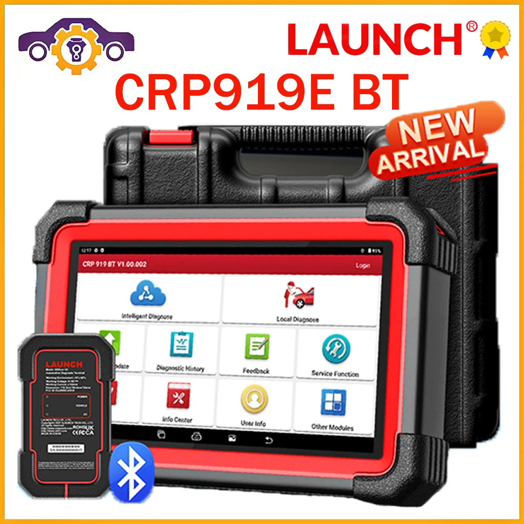 New LAUNCH X431 CRP919E BT OBD2 Scanner,Bidirectional Scan Tool,added CAN FD/DoIP,OE-Level All System Diagnostic,with BT adapter