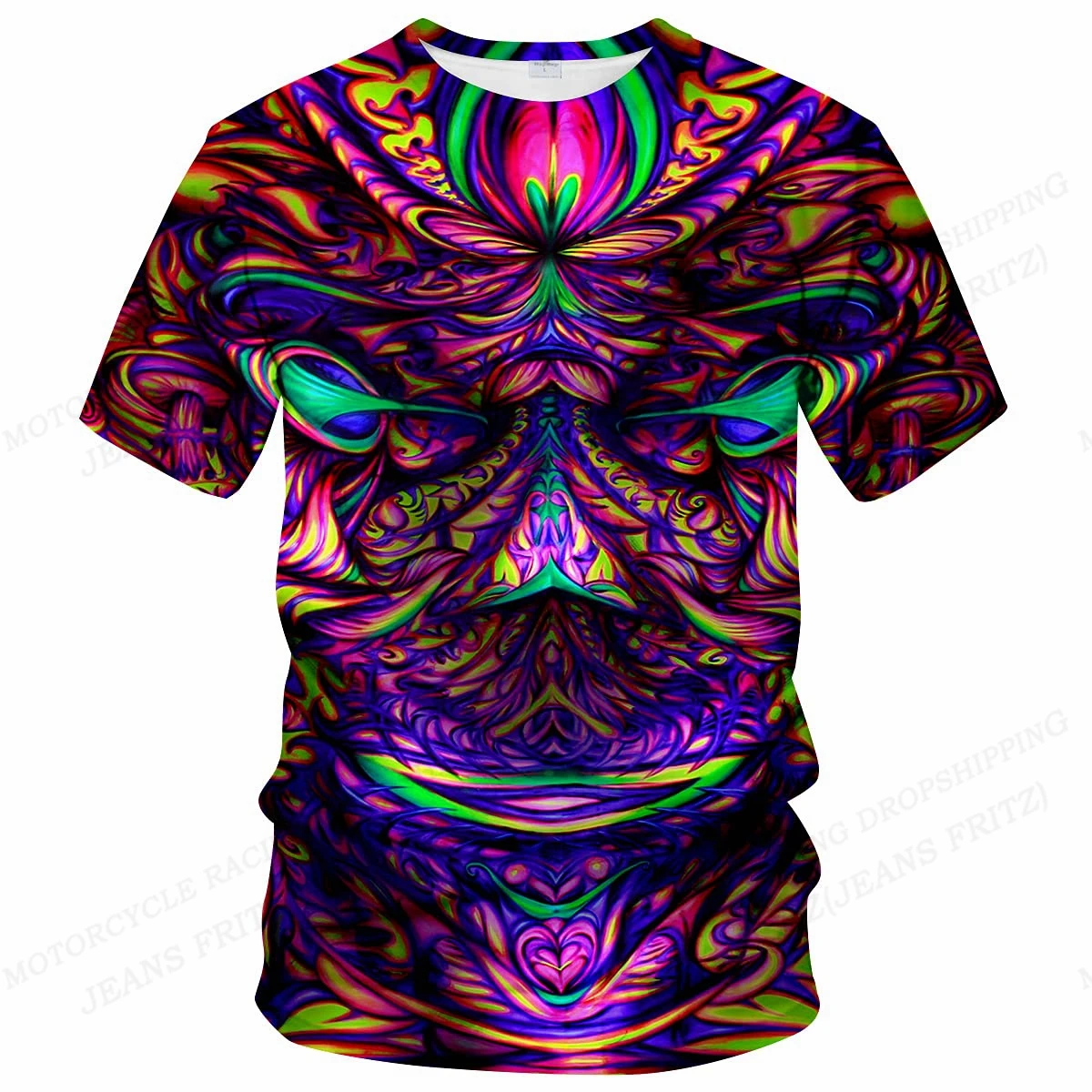 Women\'s T Shirt Trippy Psychedelic 3d Print T-shirt Men Women Fashion T-shirt Short Sleeve Tops Tees Cat Tshirt Women\'s Clothing