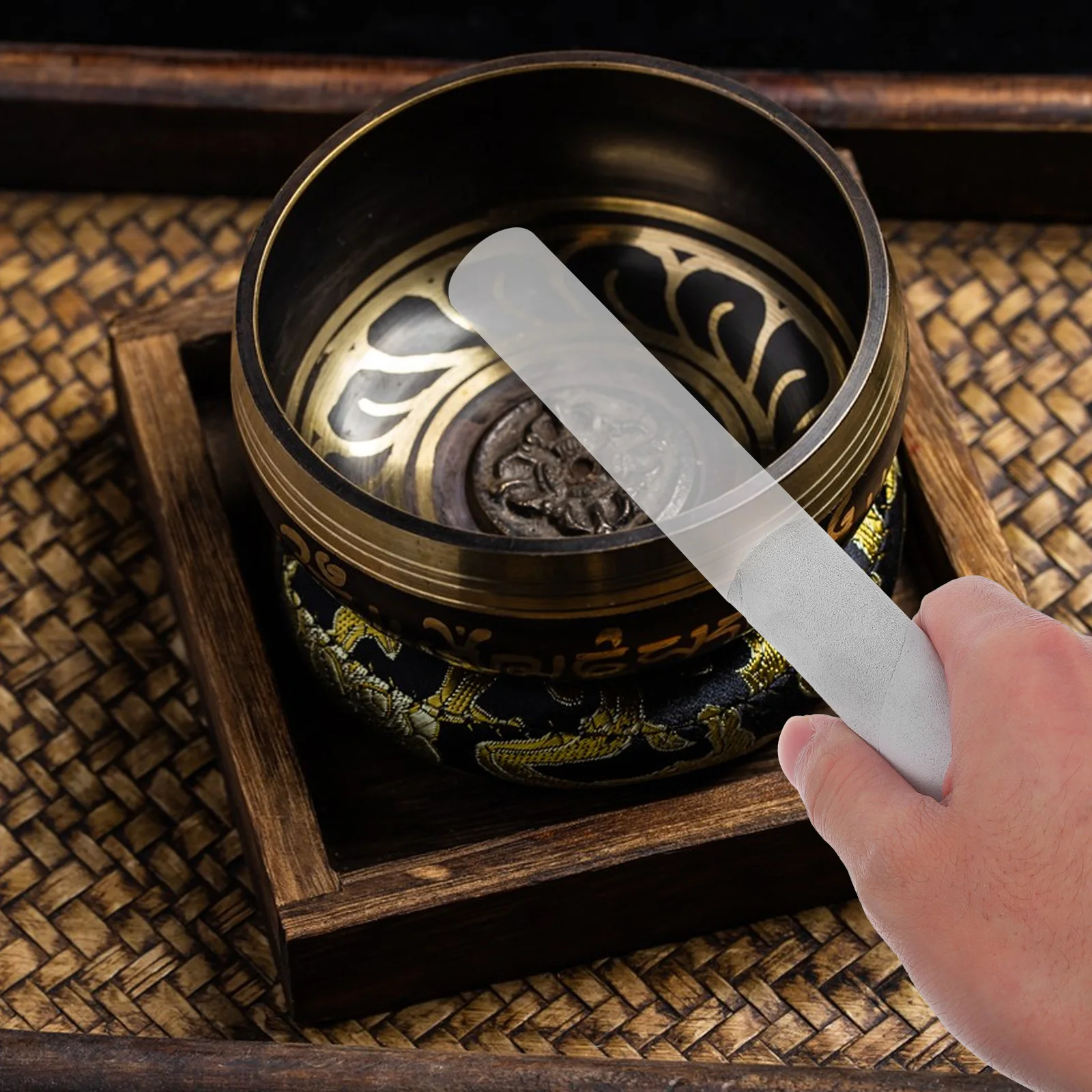 

1Set Crystal Singing Bowl Mallet Meditation Acrylic Striker Rod Sound Bowl Stick Yoga Mindfulness Sound Healing