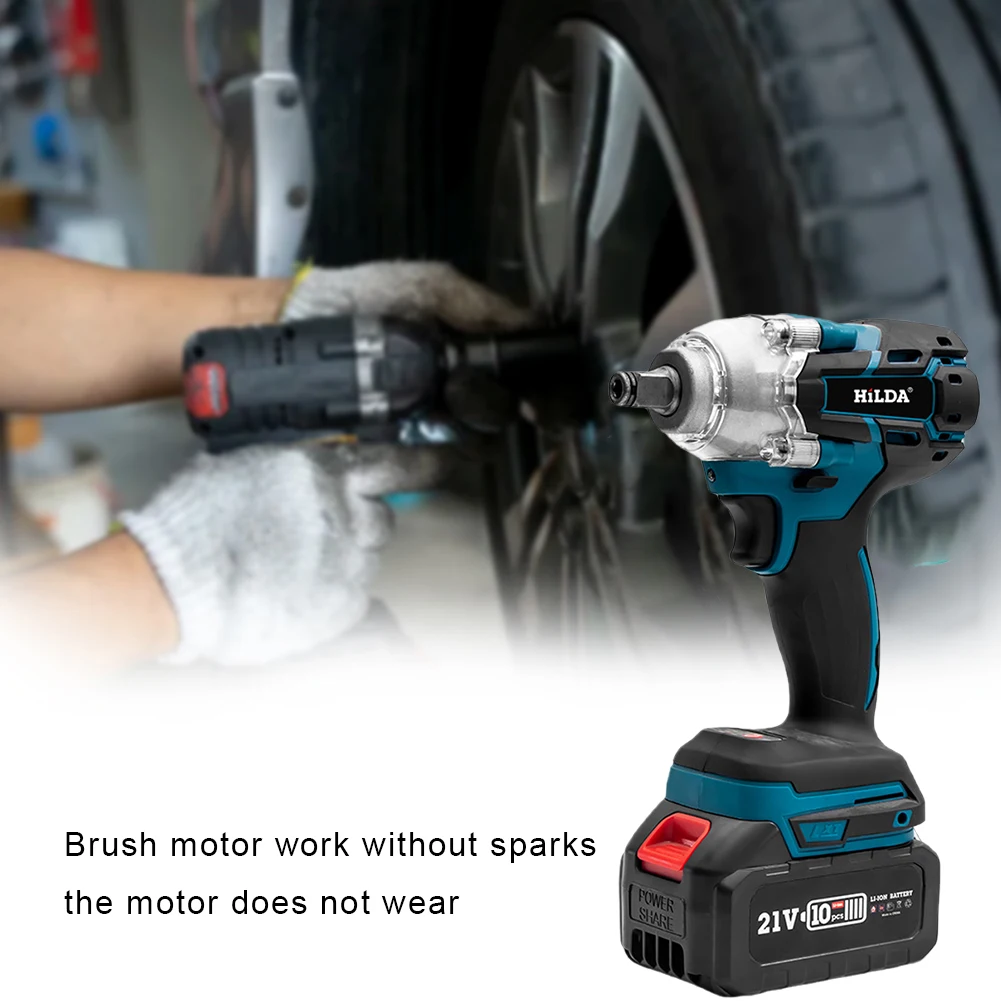 520N.M Electric Impact Wrench Rechargeable Brushless Cordless Electric Wrench High Torque Impact Wrench Screwdriver Power Tools