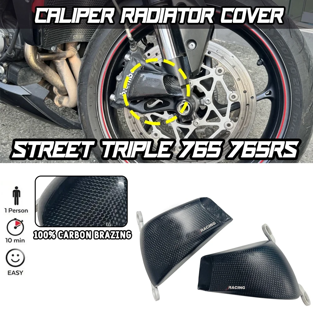 

Motorcycle Carbon Fiber New Front Caliper Radiator Cover Cooler Brake Cooling Air Ducts For Triumph Street Triple 765 / 765RS