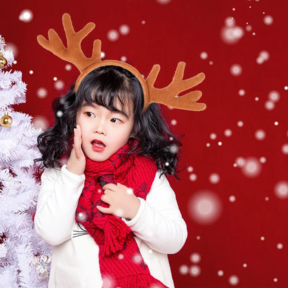 

Head Band Antler Headband Hair Accessary Christmas Bands Antlers Hoops Brown Prop