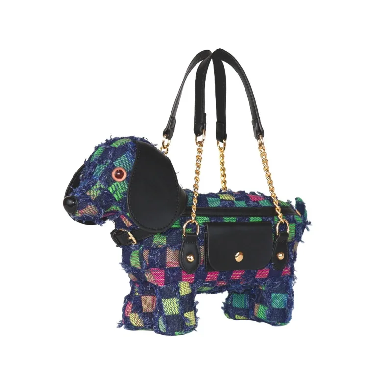Creative Cute Dog Shaped Adjustable Crossbody Purse for Women Luxury Designer Handbag Fashionable Pet-Themed Bag  