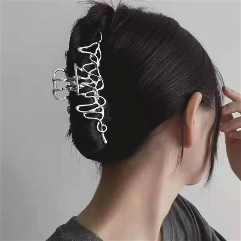 كشمير دبوس شعر معدني غير منتظم للنساء الجزء الخلفي من الرأس مع غطاء رأس بمشبك كبير للنساء هدية مجوهرات عصرية 2023