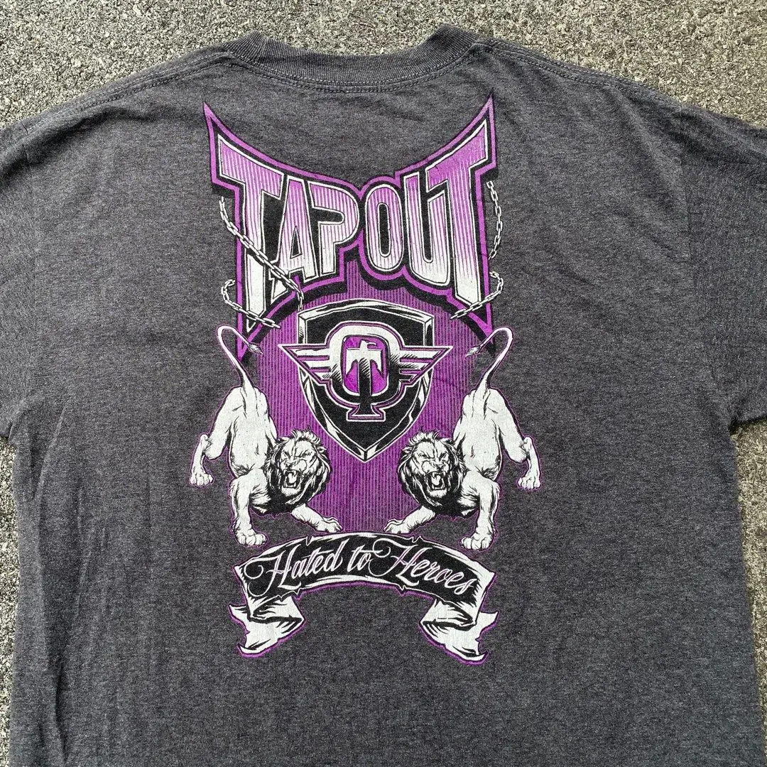 Oversized Vintage Tapout Backhit Graphic Print Tapout T Shirt Y2K Streetwear Men Harajuku Crew Neck Cotton Short Sleeve Tops