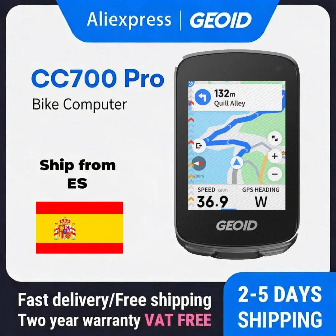 GEOID CC700 Pro Fahrradcomputer 2,8-Zoll-Touchscreen GPS-Fahrrad-Tachometer mit globaler Kartennavigation für Radfahrer Kilometerzähler Strava