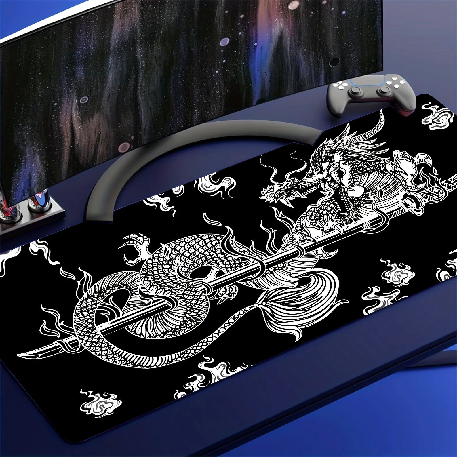 

China Dragon Large Gaming Mouse Pad, High Definition Anti-Slip Computer Keyboard Pad, PC Game Laptop Home Computer Desk Pads