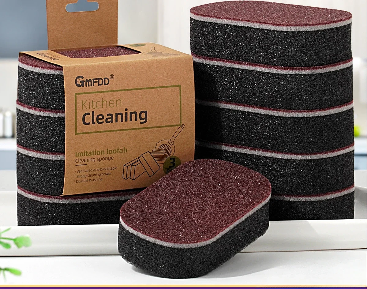 Magic Sponge Power Thicken Double -sided Dishes Cleaning Brushes Kitchen Wipe Rust Brushing Pot Bottom Black Stain Artifact