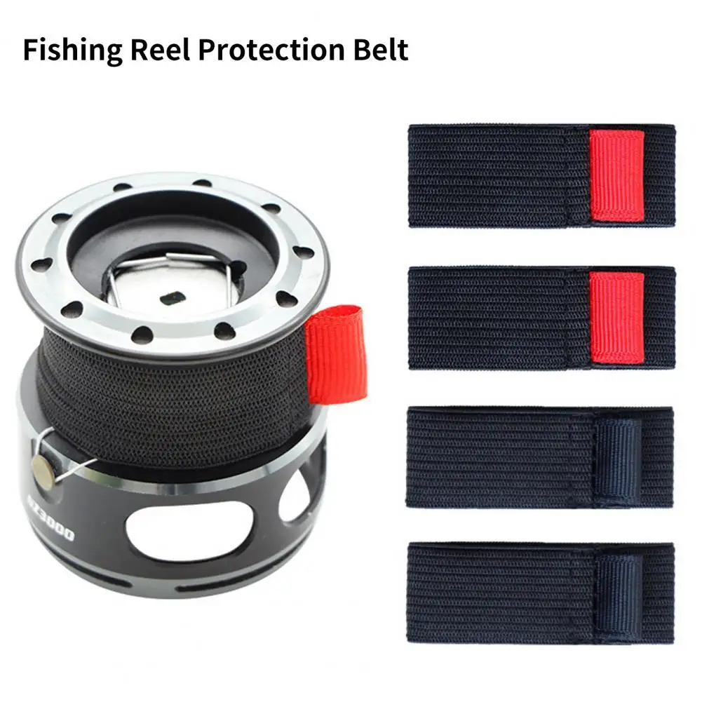 4Pcs Reel Protection Cover 3/3.5/5cm Webbing Fishing Reel Protective Belt Fishing Gear Fishing Spool Belt for Fishing Tool pesca