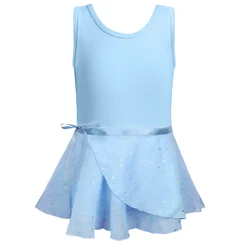 Ballet Leotards for Girls Shiny Dance Skirt One-piece Training Suit Classic Sleeveless Dance Gymnastic Ballerina Outfit Dress