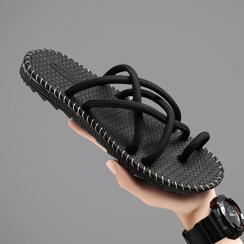 

Fashion Lightweight Men's Slippers Outdoor EVA Male Beach Shoes Soft Non-slip Flip-flop Comfortable Indoor Home Bathroom Slides