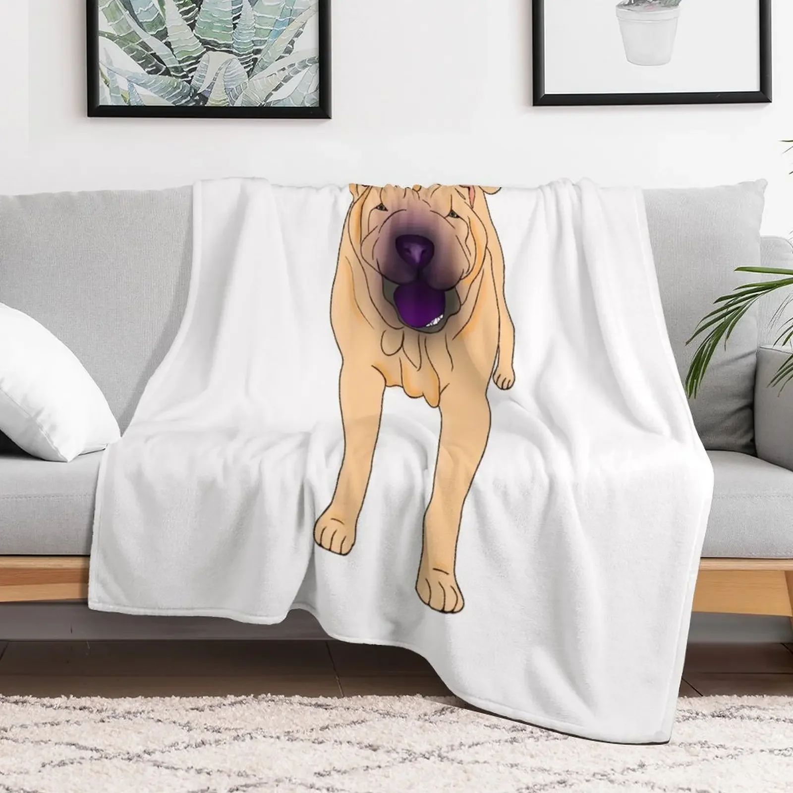 Shar Pei - Blonde Throw Blanket Comforter manga Blankets