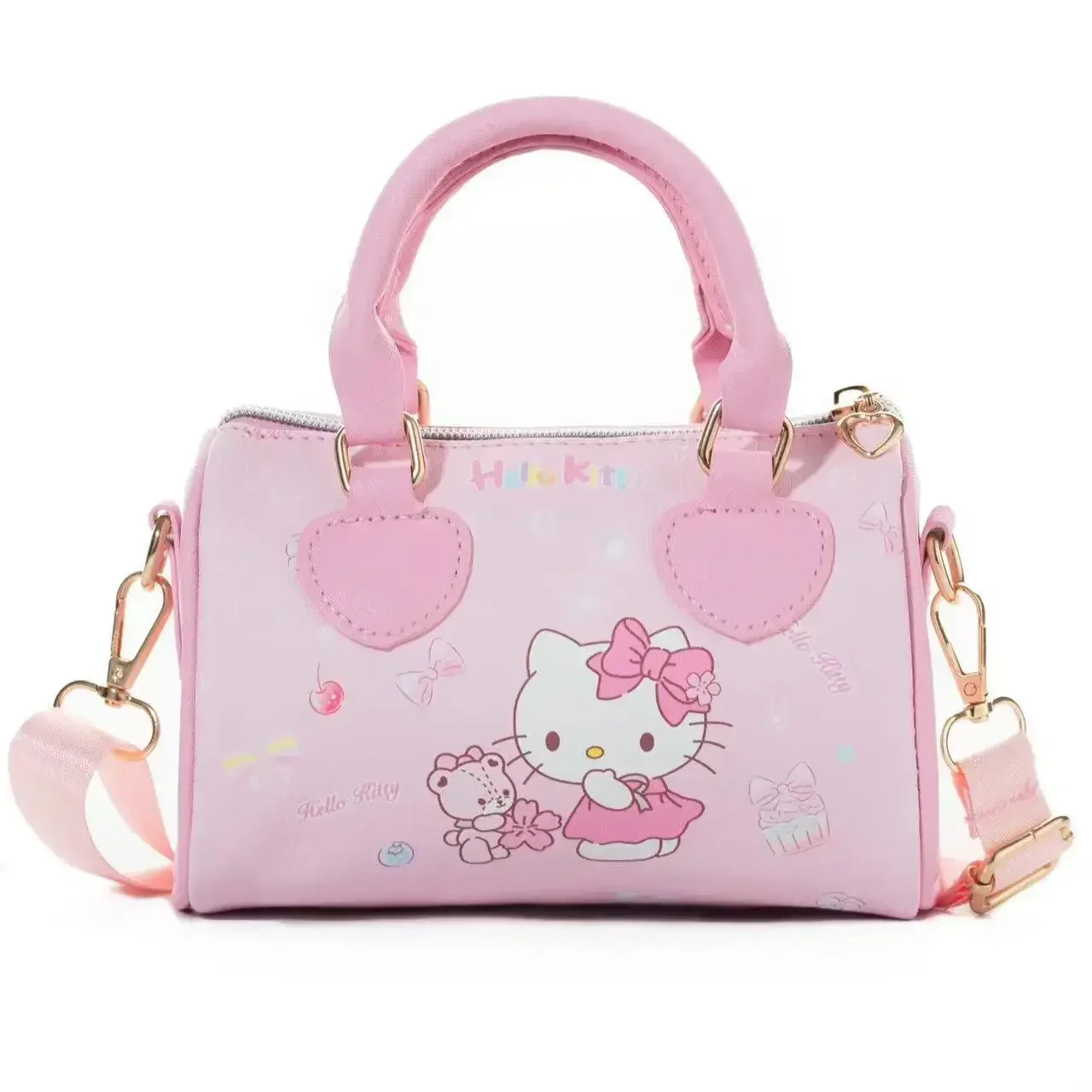 

Sanrio hello kitty cylinder messenger shoulder bag girl boy cinnamon kuromi cross-body bag tote handbag