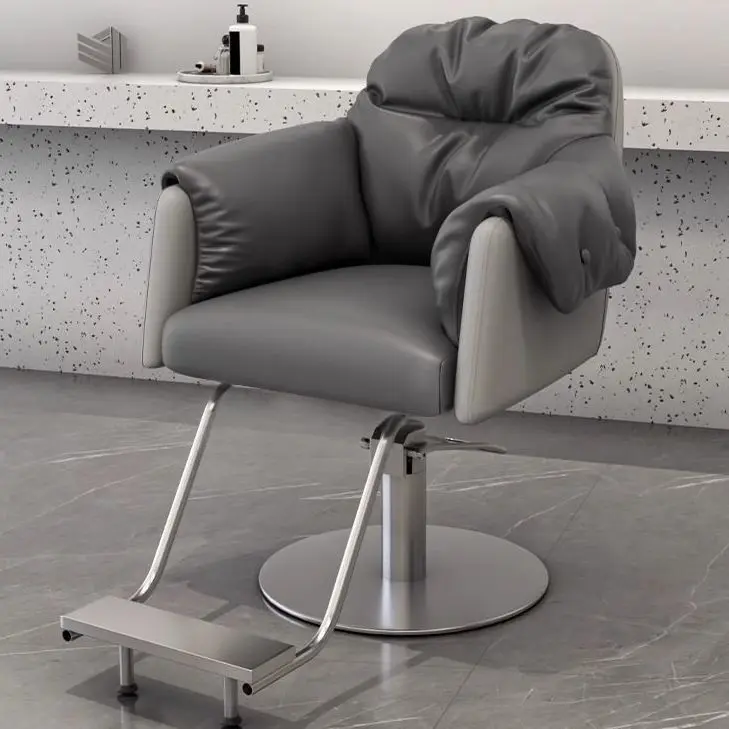 Hair salon liftable rotating simple perm and dyeing chair Internet celebrity barber shop light luxury hair cutting chair hair - view 2