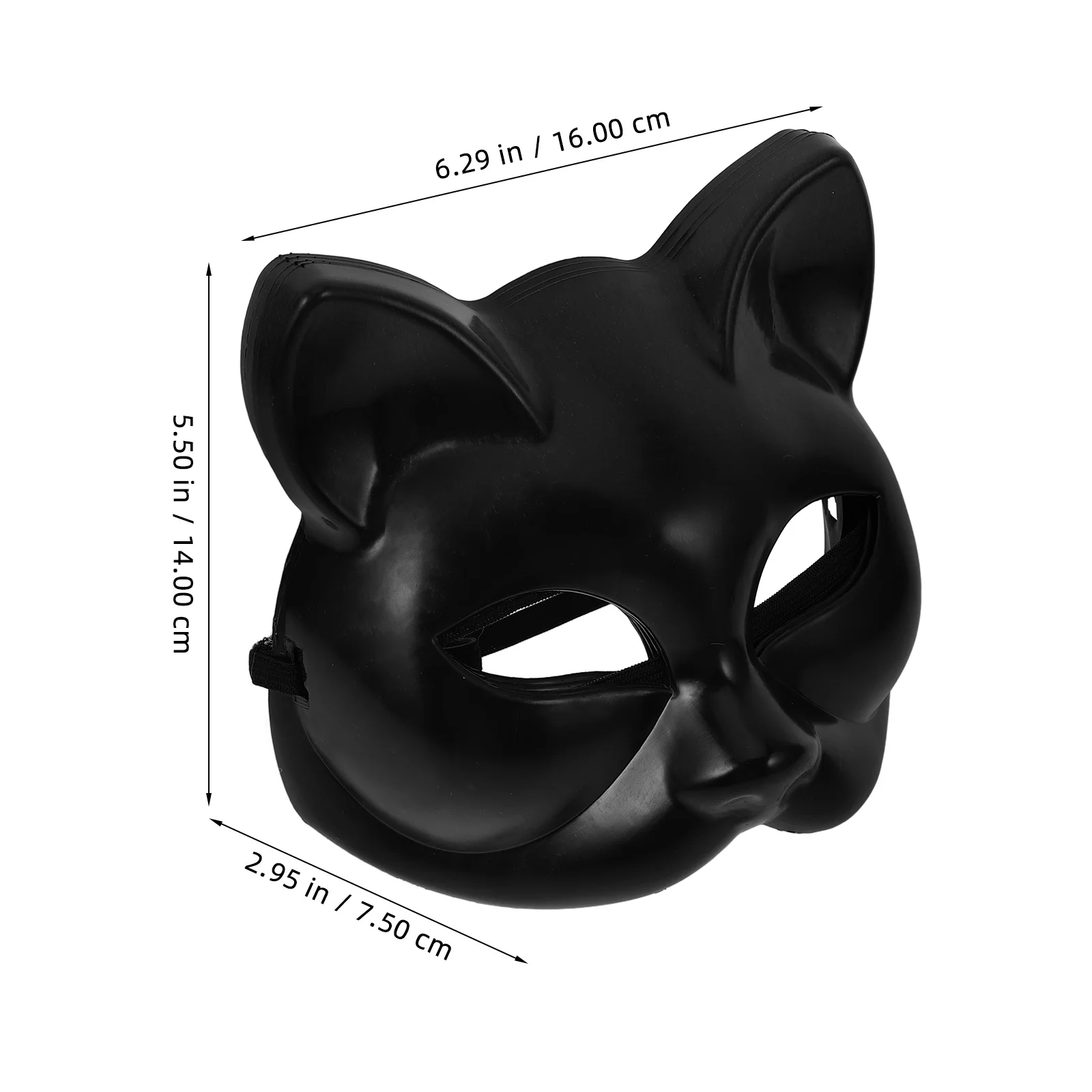 4 pçs máscara em branco gato preto plástico animal rosto para halloween traje festa masquerade bola feminino masculino artesanato à prova dwaterproof água