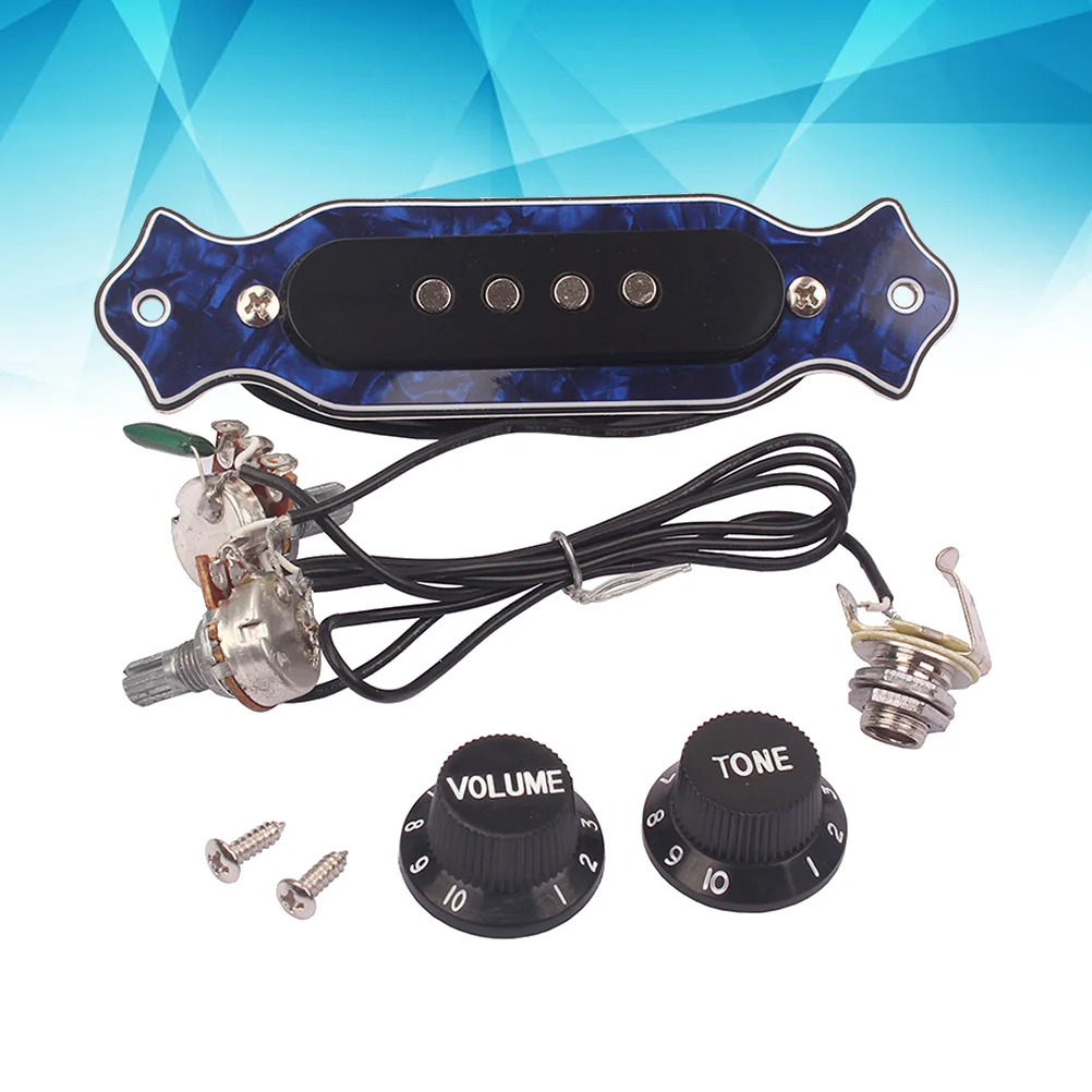 

Soundhole Active Pickup Sound Hole Pickup with Tone Volume Controller Knobs For 4-String Electric Box Guitar Pick
