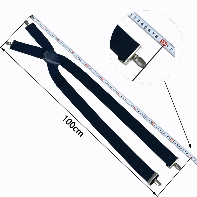 Men's Adjustable 5cm Wide Elastic Suspenders with Clips