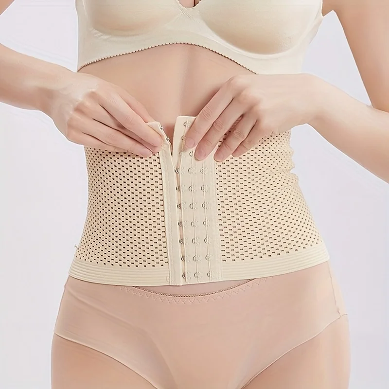 Hollow out four season abdominal band with breathable waist band, elastic rubber band, and beautiful body waist band