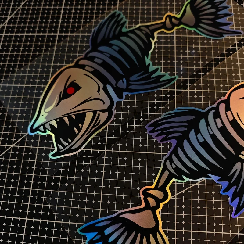 2 Pieces Of Laser Fishbone Patches, With A Cartoon Animation Theme, Made Of Vinyl Material, And A Matte Finish.