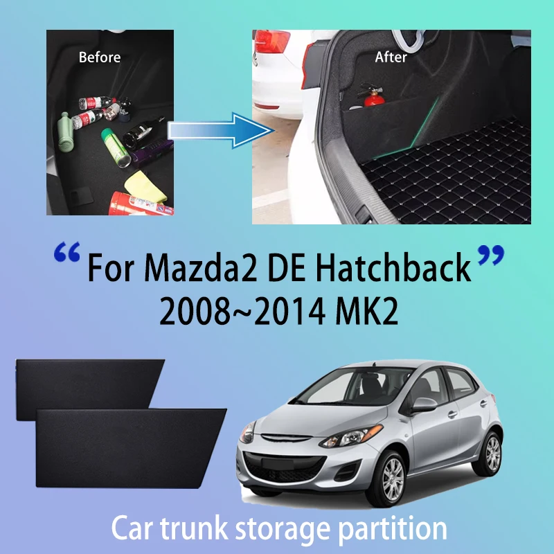 

Автомобильные аксессуары для Mazda2 DE Hatchback 2008 ~ 2014 13, перегородка для хранения багажника, многофункциональный органайзер для салона автомобиля