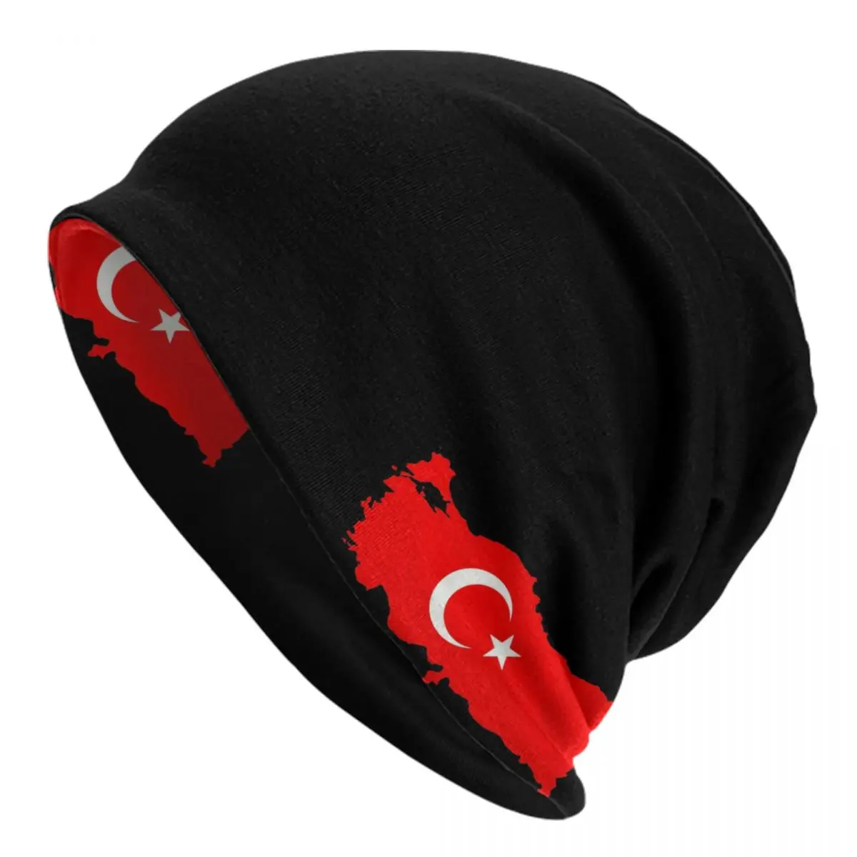 Custom Turkey Flag Map Skullies Beanies Caps Unisex Knitting Hat Hip Hop Adult Turkish Moon and Star Bonnet Hats Outdoor Ski Cap