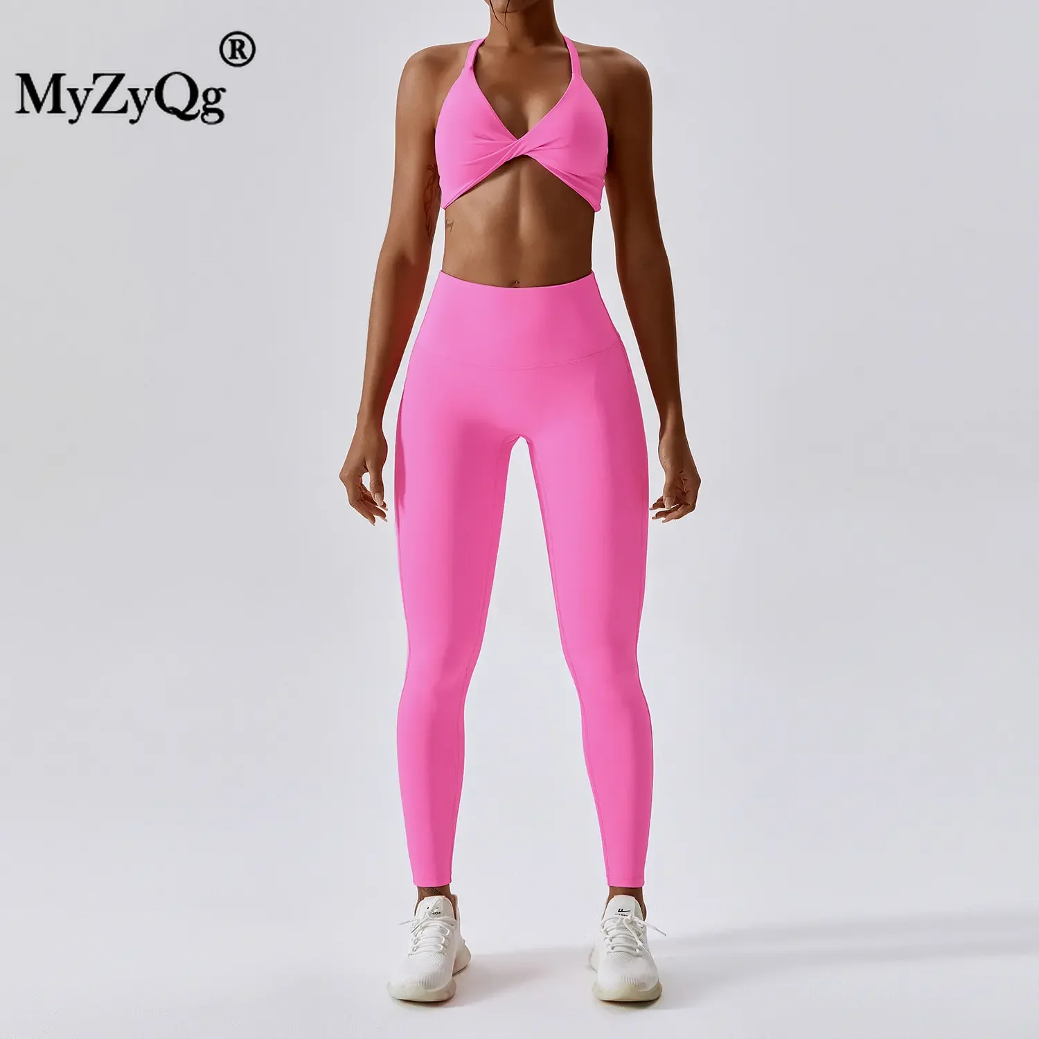 MyZyQg-Soutien-gorge de sport deux pièces pour femme, soutien-gorge de course, sous-vêtements de fitness, survêtement d'entraînement décontracté, tenues de jogging