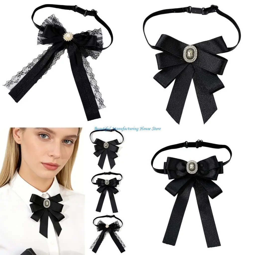 E56A Adjustable JK Bowtie Preepy Look School Uniform Bowtie Bowknot Necktie