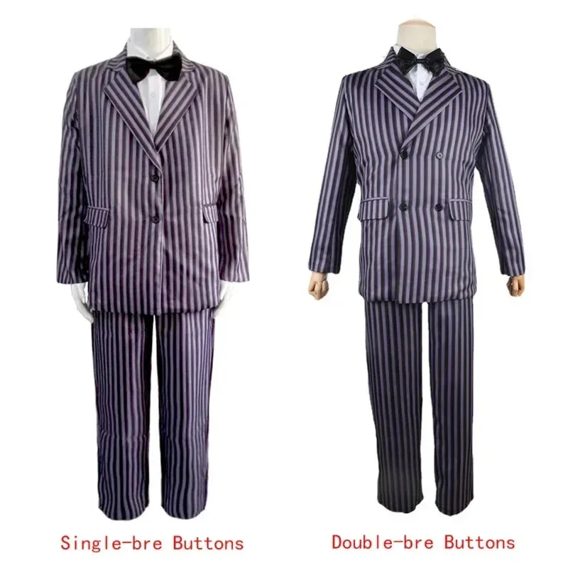 

Wednesday Addams Costume Long Sleeve Men's Suit Party Uniform Gomez Cosplay Outfits Family Proms Halloween Dad's costumes COS