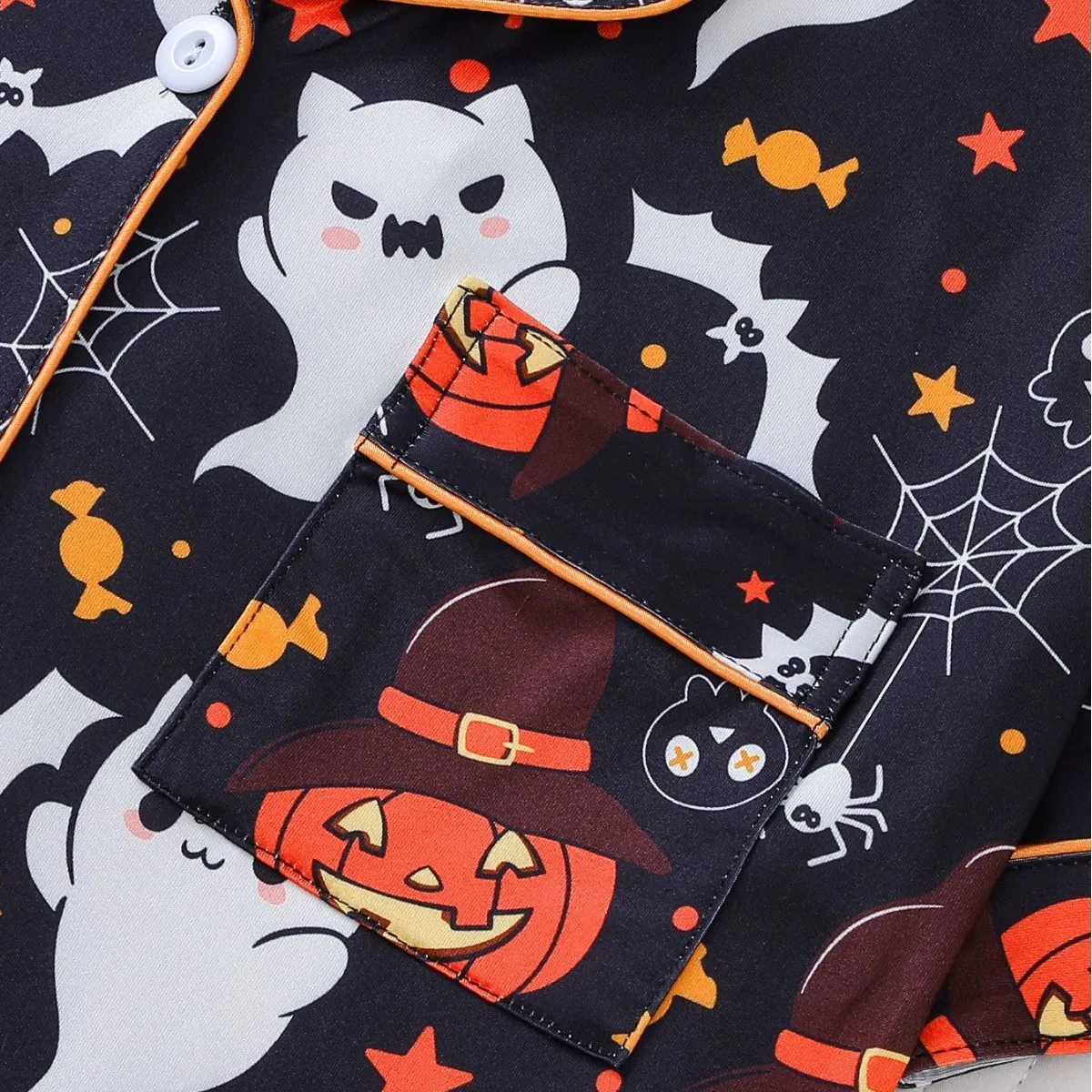 Halloween Women Pajama Set Autumn Collar Comfortable Pajama Set Sleepwear for Women