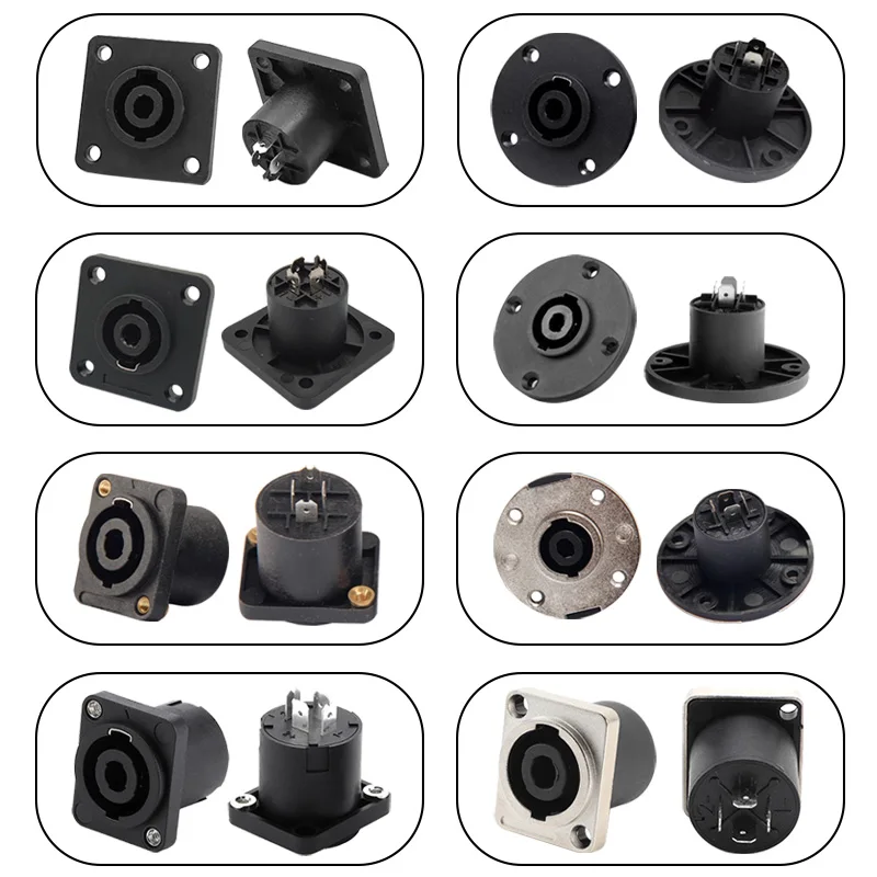 5/20 قطعة 4 دبوس موصل قابس الطاقة Famale موصل الصوت أربعة الأساسية مكبر الصوت موصلات نوع المقبس ل 4-Core المقبس قاعدة مستديرة