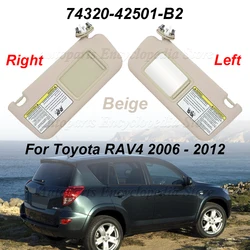 Sun Visor Block Shade For Toyota RAV4 2006-2013 74320-42501-A1 74320-42501-B2 Beige Car Left Right Replace