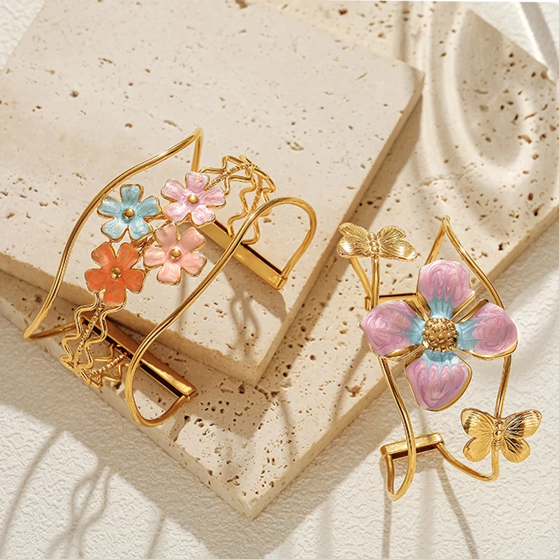 PRISCA | Stainless Steel Designer Flower Bracelet for Women and Girl Cute and Lovely Jewelry Original Design