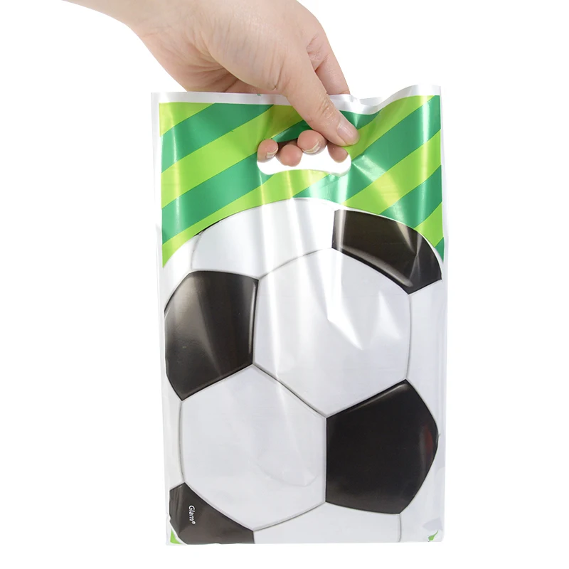 Sacs cadeaux de Football, sacs à bonbons, sacs à biscuits en plastique pour invités, cadeaux d\'anniversaire, fête à thème de Football, sac avec