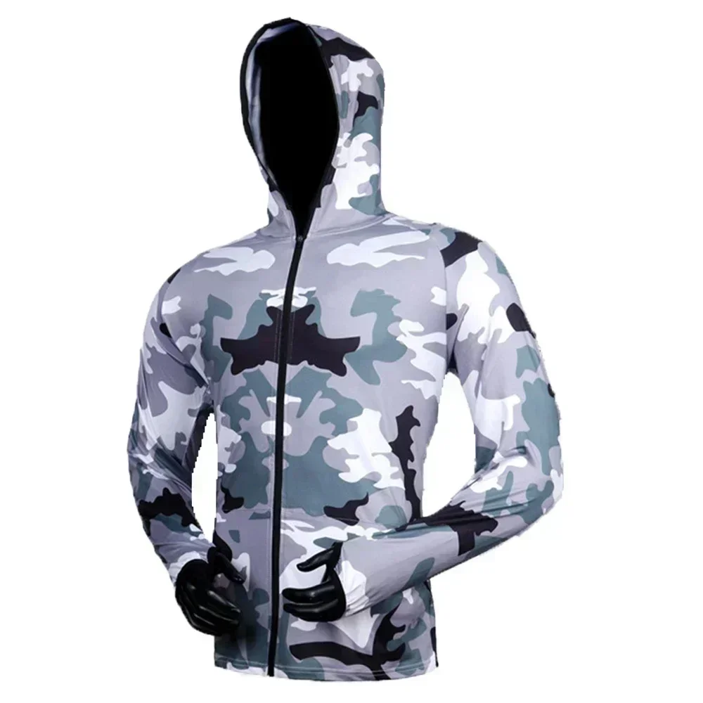 

2024 Fishing Shirt Men Sun Protection Long Sleeve Fishing Jerseys Men Hiking Camping Anti-UV comfort Hooded