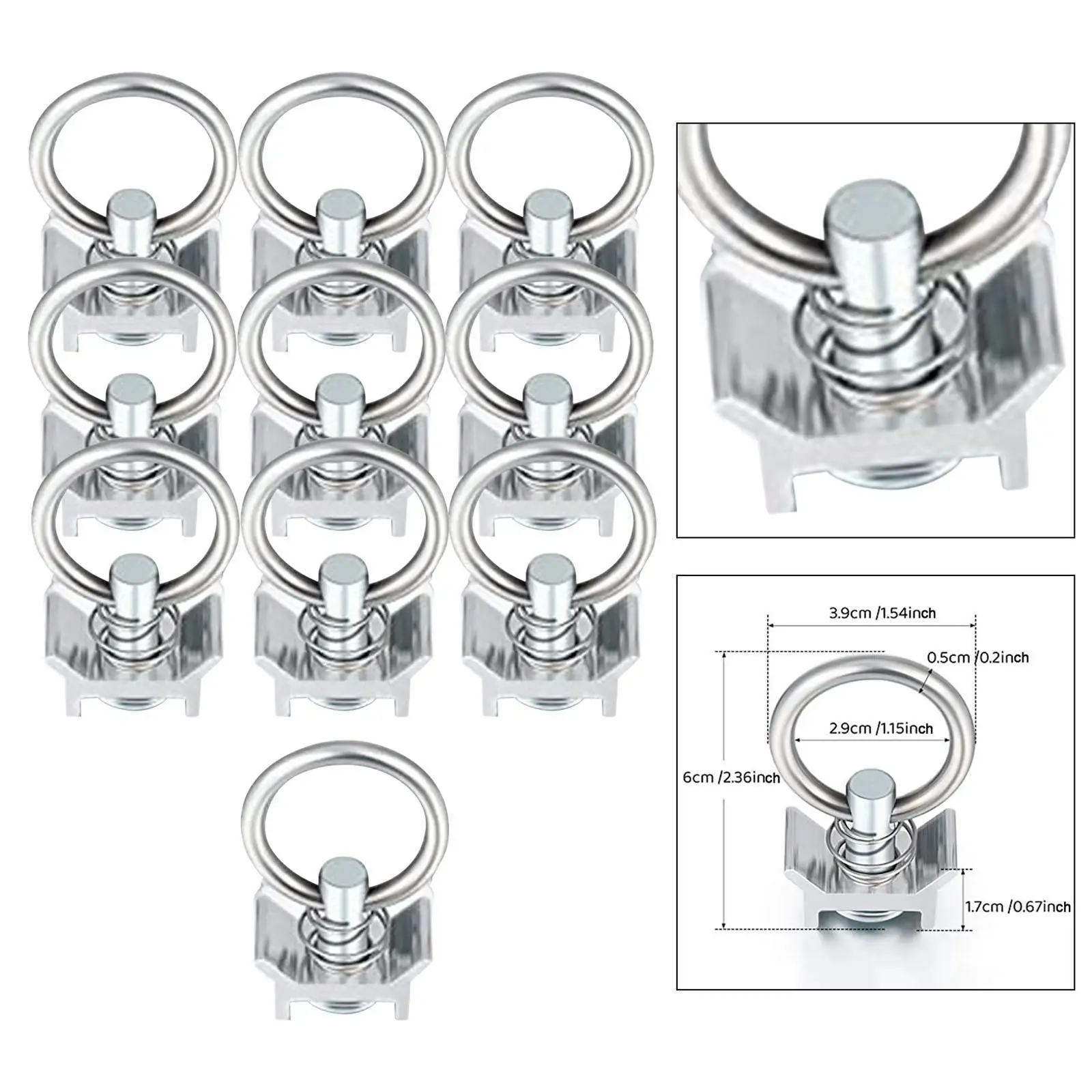 10Pcs L Track Single Stud Fitting L Track Tie Down for Speaker Pickup RV